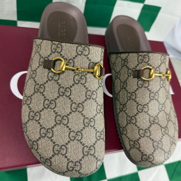 Gucci Brown Slides Sandals - Picture 1 of 6